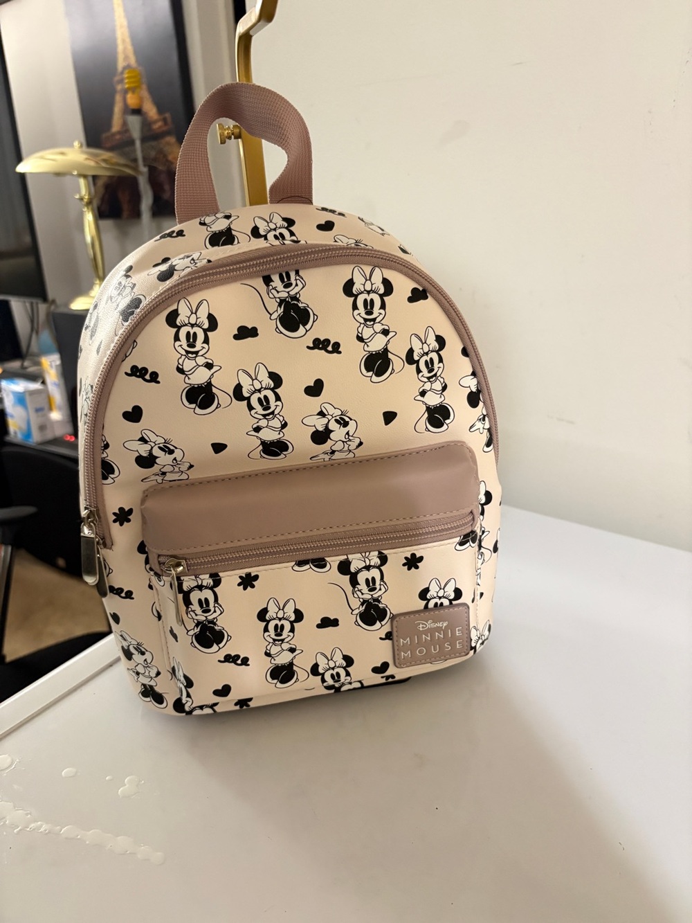 Disney Minnie Mouse Kids Backpack — Light Pink and Black